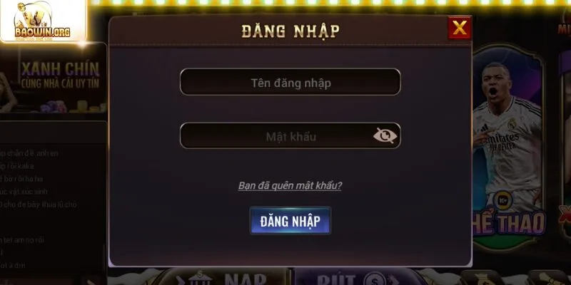 Thao tác truy cập website đăng nhập baowin